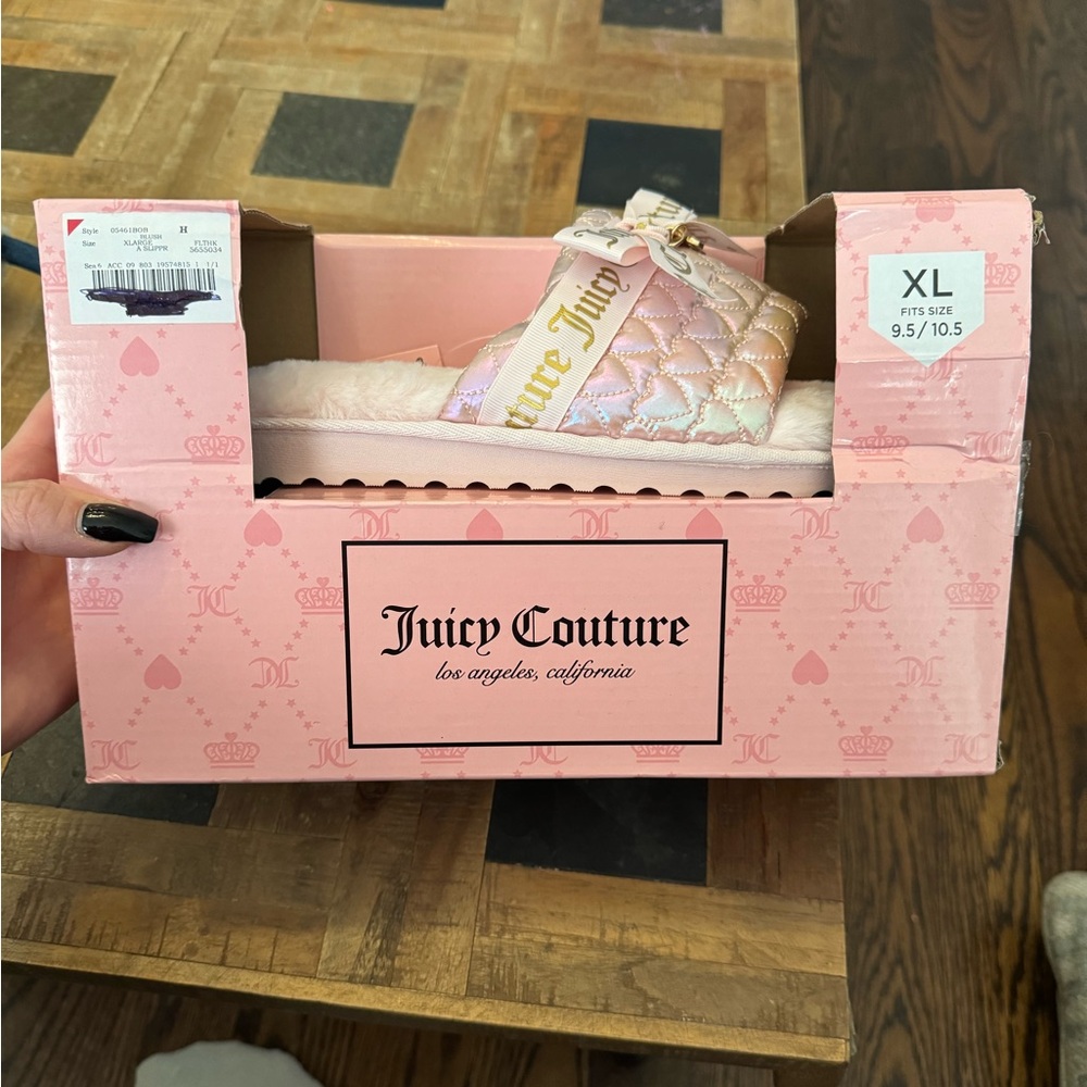 Juicy Couture Pink Quilted Slippers